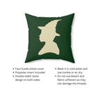 Green Witch Faux Suede Pillow