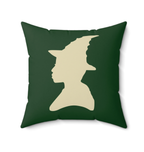Green Witch Faux Suede Pillow