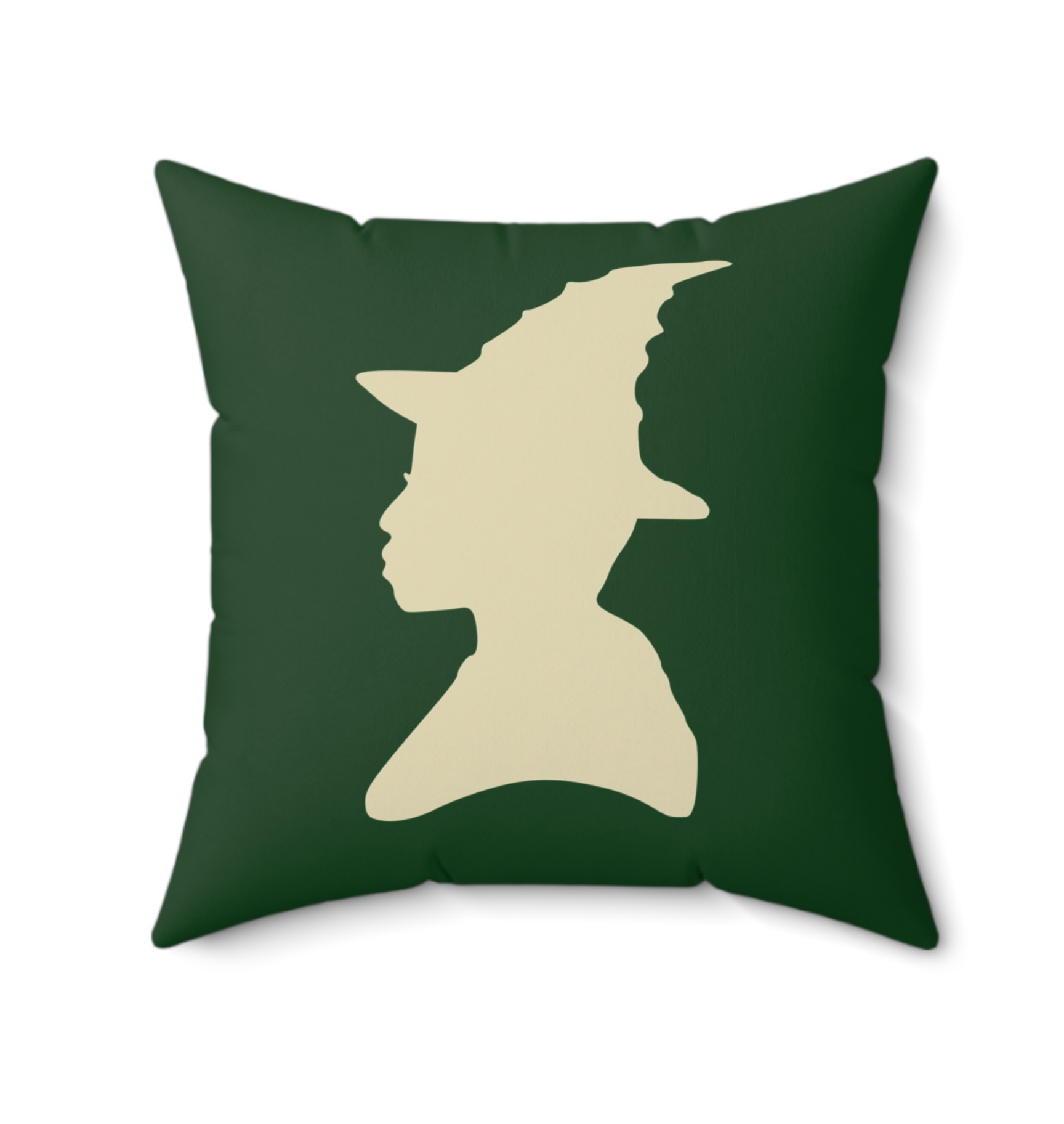 Green Witch Faux Suede Pillow
