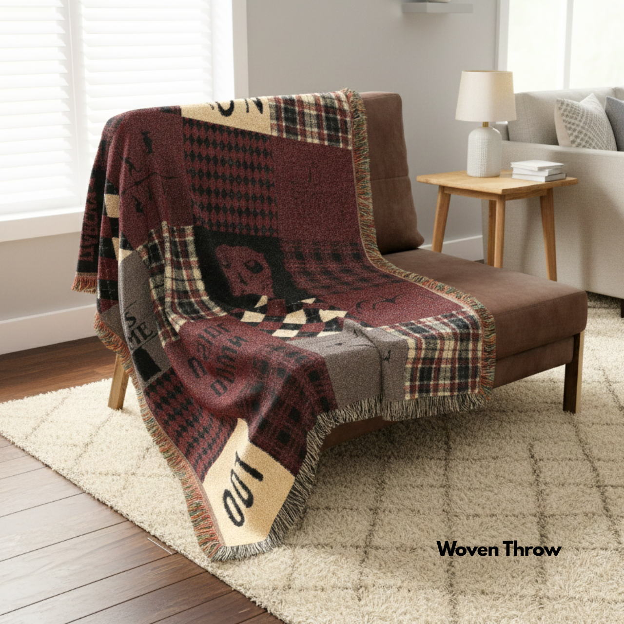 Upside Down Patchwork Throw Blanket