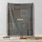 Personalized Cinema Patchwork Woven Blanket | Movie Reel, Popcorn, Tickets, Soda