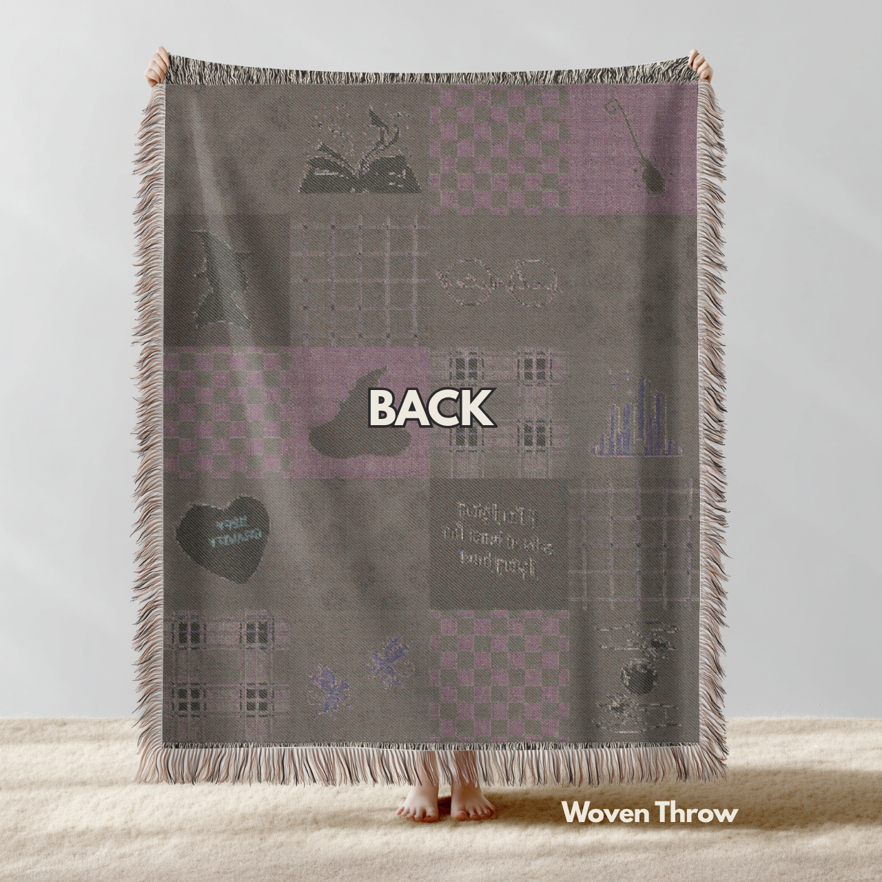 Green Witch Patchwork Throw Blanket