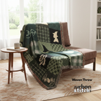 Green Witch Patchwork Throw Blanket