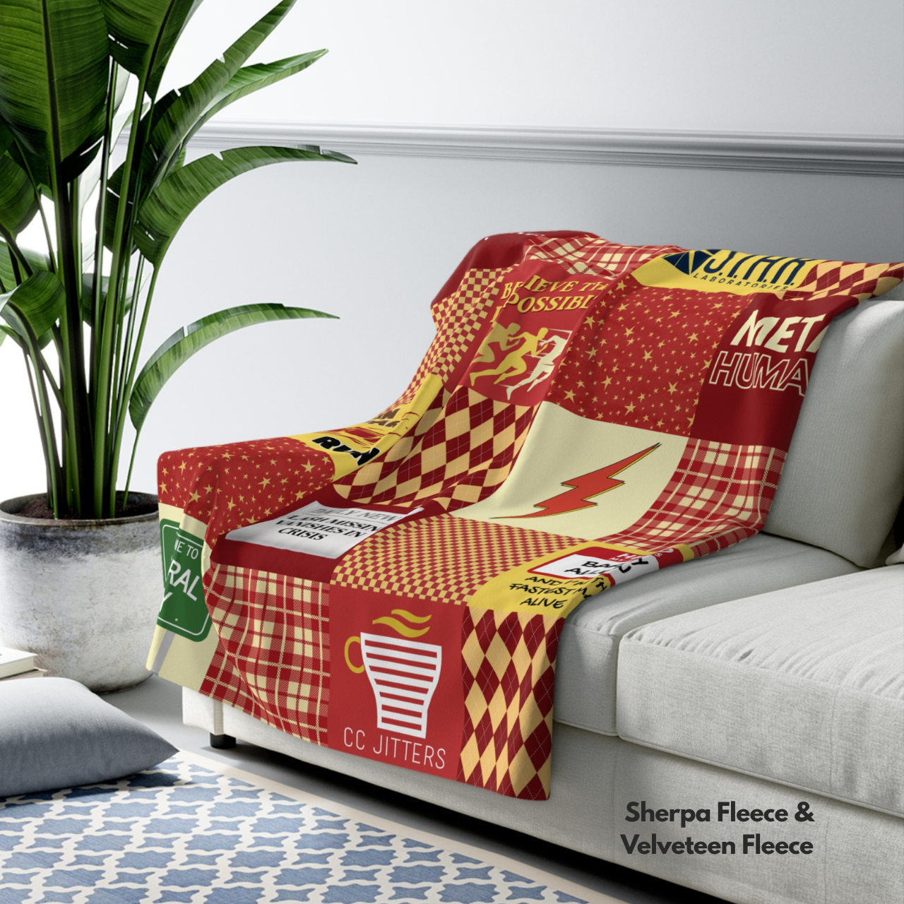 Fastest Man Alive Patchwork Throw Blanket