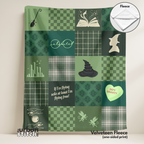 Green Witch Patchwork Throw Blanket