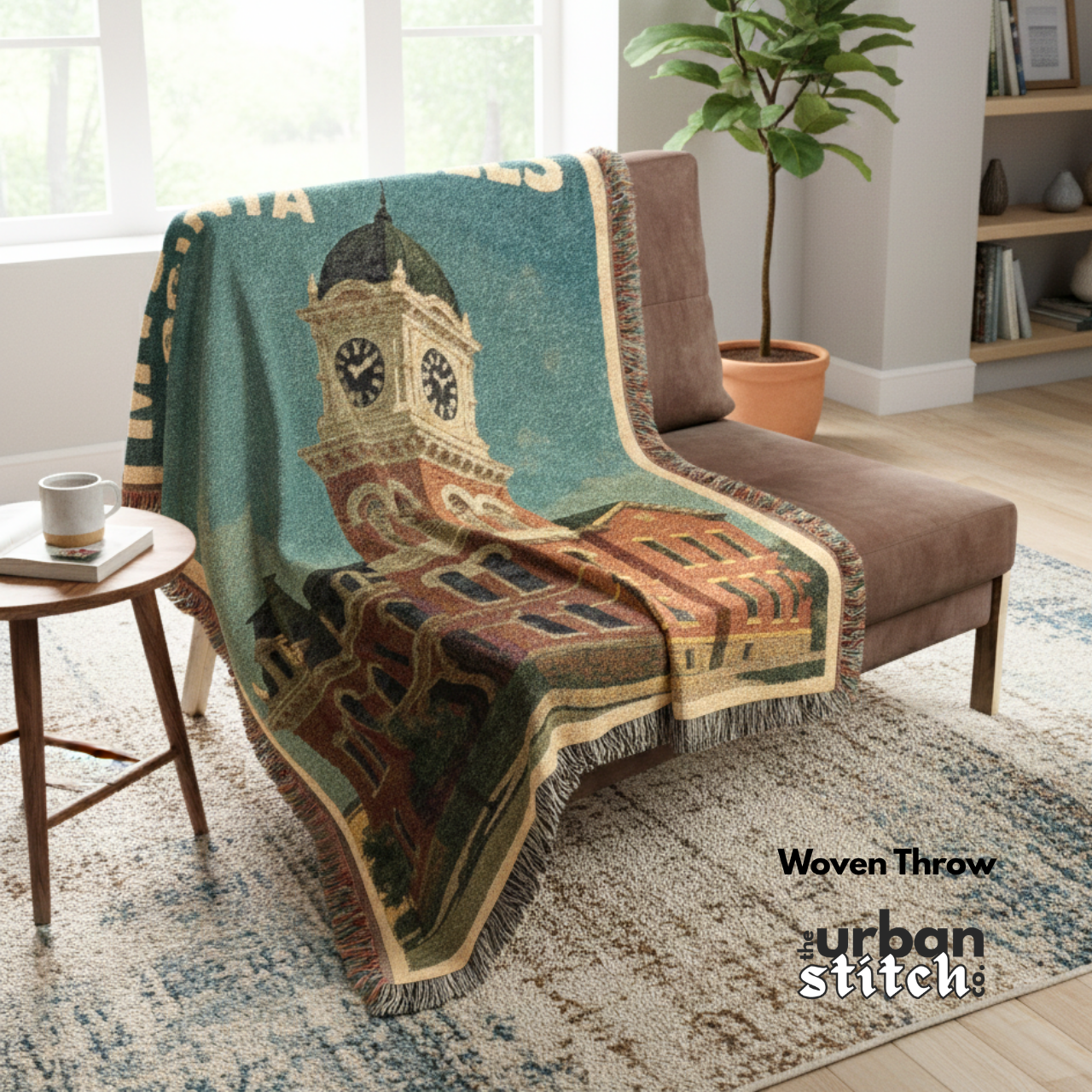 Clock Tower: Mystic Falls, Virginia Throw Blanket