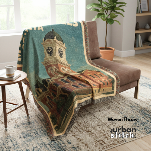 Clock Tower: Mystic Falls, Virginia Throw Blanket