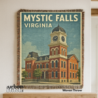 Clock Tower: Mystic Falls, Virginia Throw Blanket